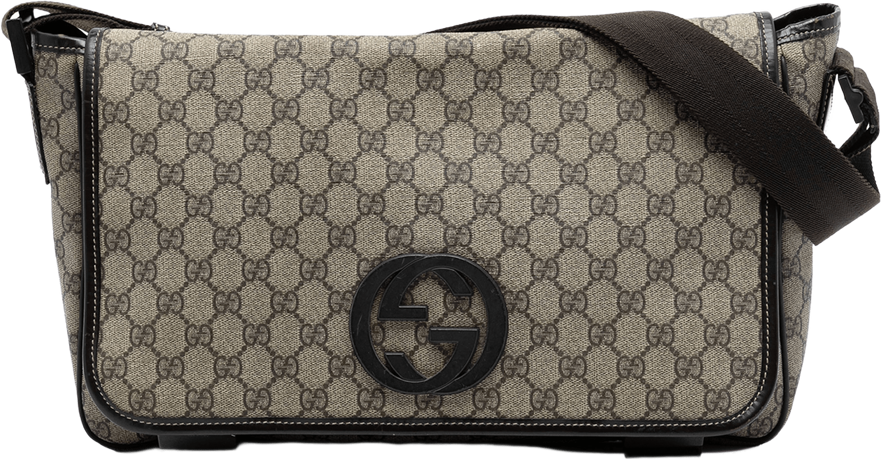 Gucci Gg Supreme Interlocking G Crossbody, från Luxclusif, i färgen beige.