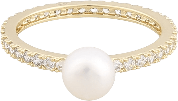 Rio Small Pearl Ring, från SNÖ of Sweden, i färgen g/white.