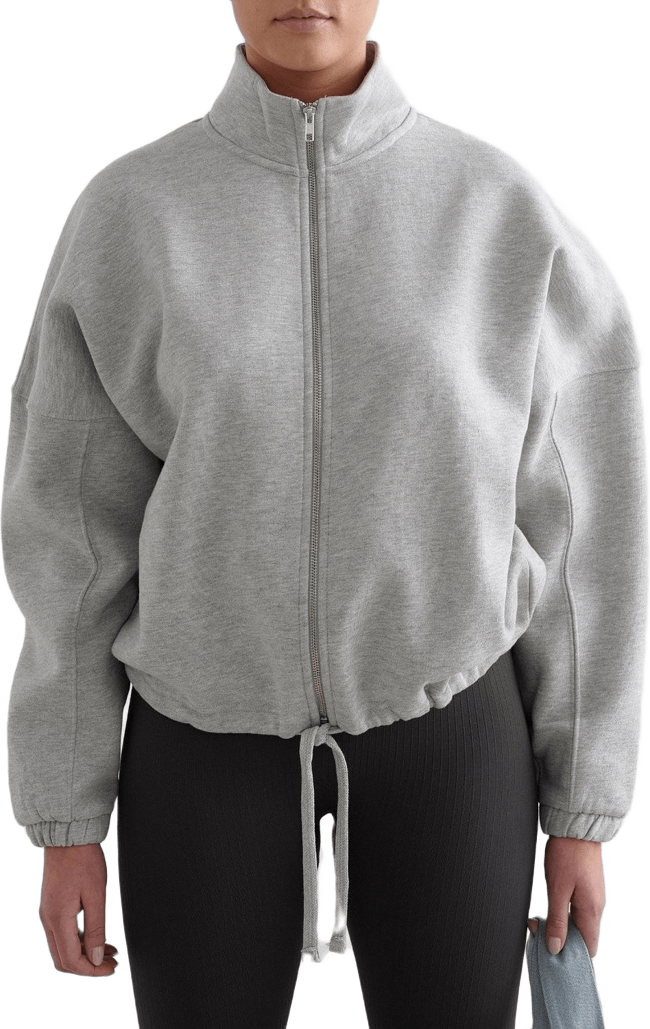 Campus Sweat Zip Jacket, från aim'n, i färgen grey melange.