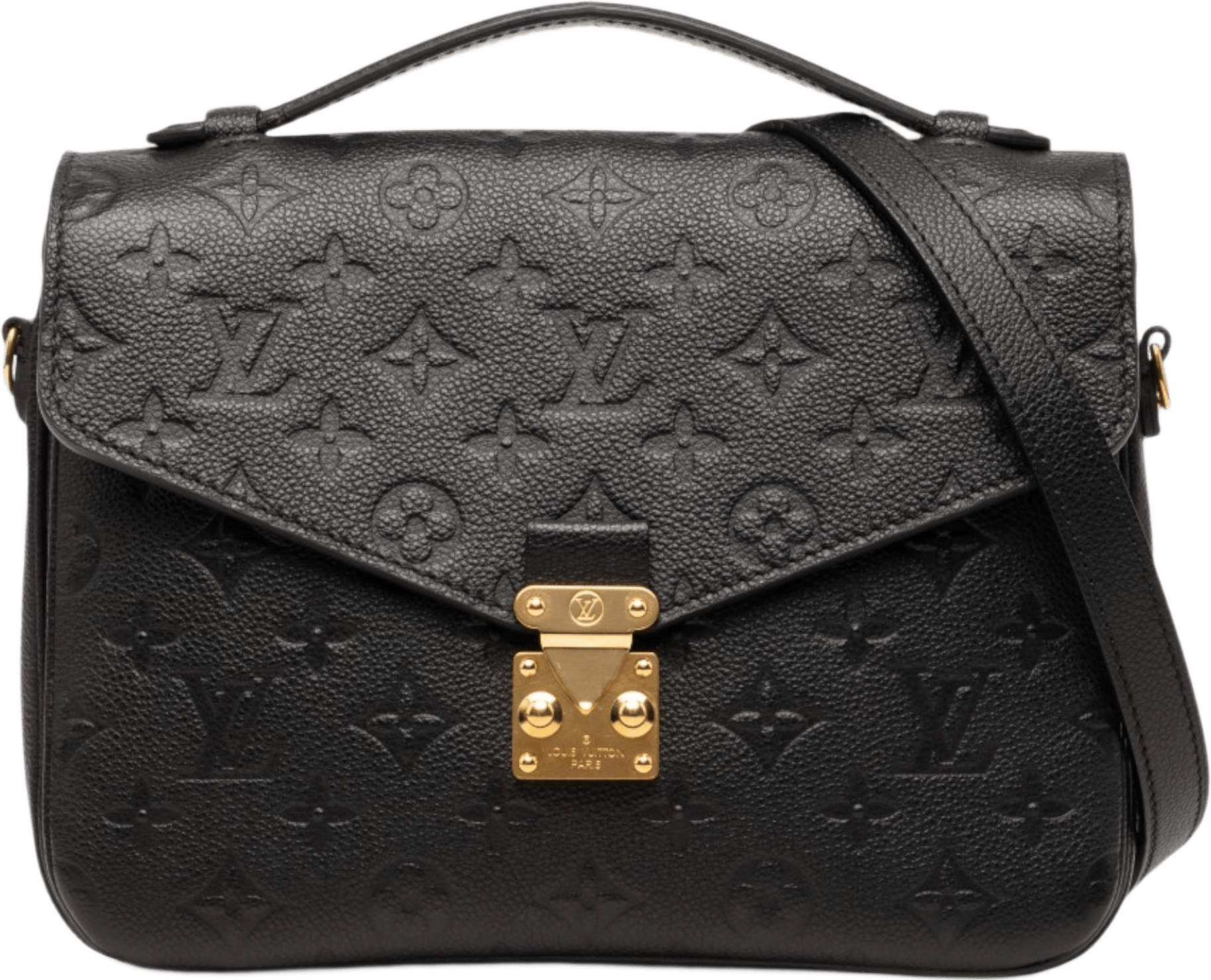 Louis Vuitton Monogram Empreinte Pochette Metis, från Luxclusif, i färgen black.