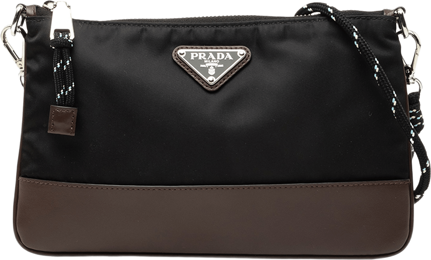Prada Bicolor Vitello Trimmed Re Nylon Speedrock Smartphone Case, från Luxclusif, i färgen svart.
