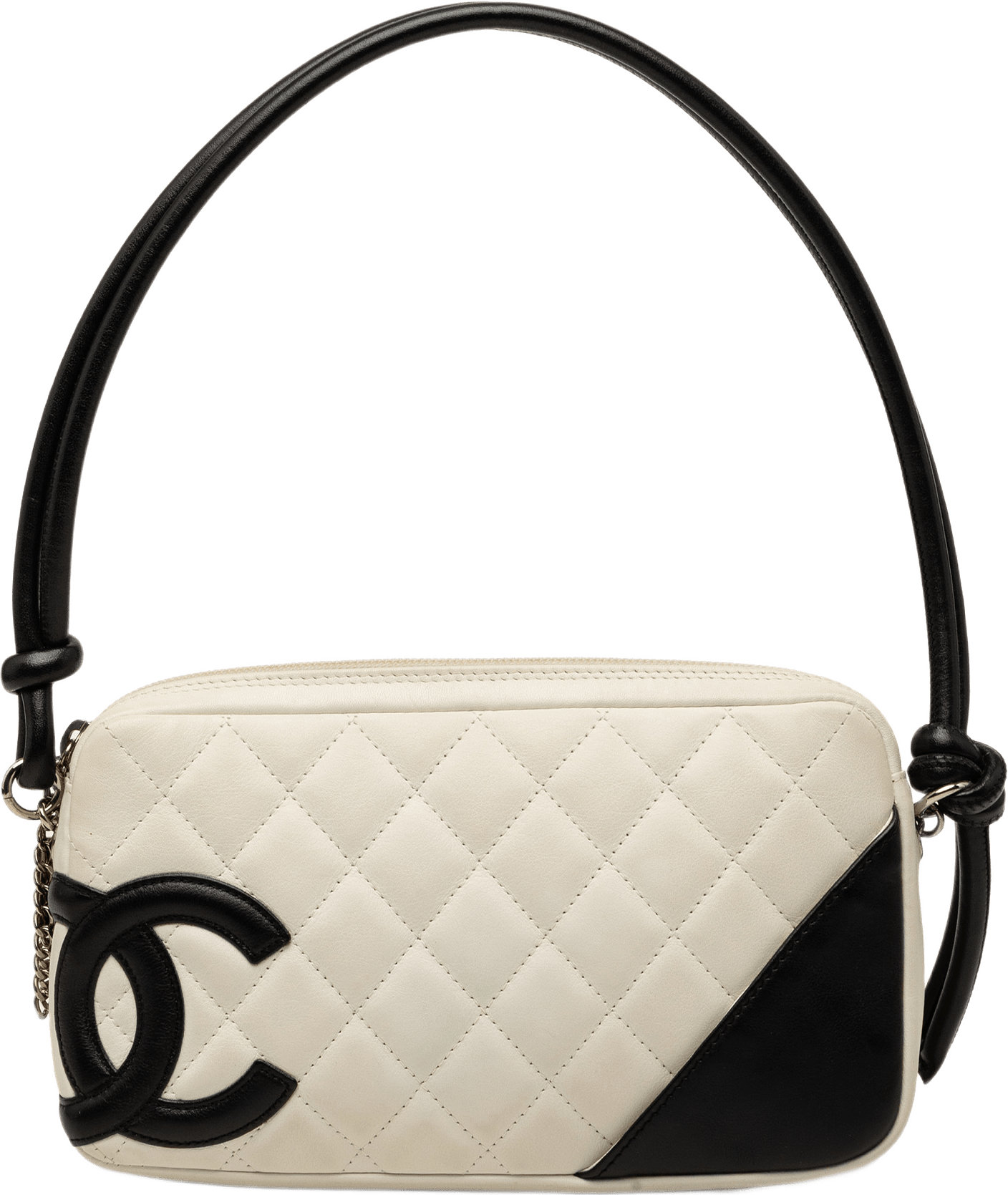 Chanel Quilted Lambskin Cambon Ligne Pochette, från Luxclusif, i färgen vit.