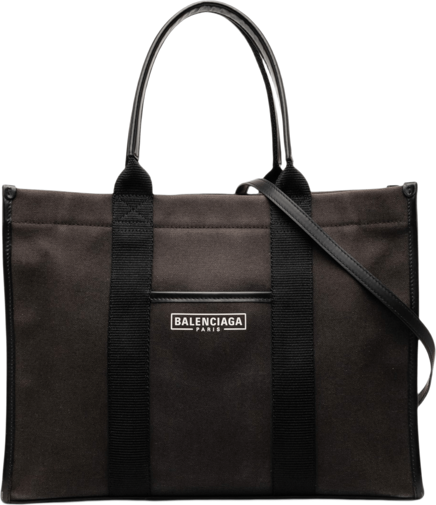 Balenciaga Medium Canvas Hardware Tote, från Luxclusif, i färgen dark brown.