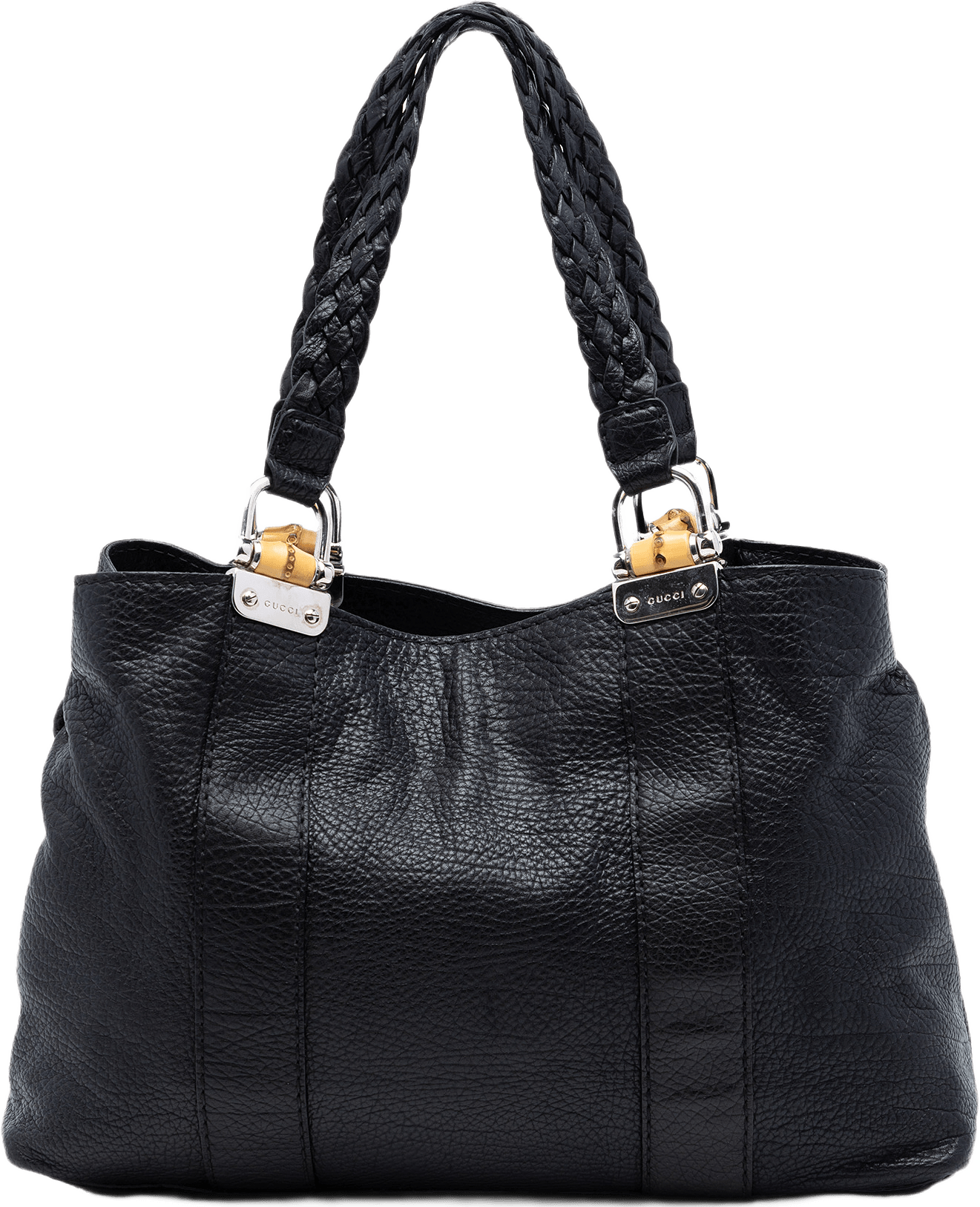 Gucci Medium Calfskin Bamboo Libeccio Tote, från Luxclusif, i färgen svart.