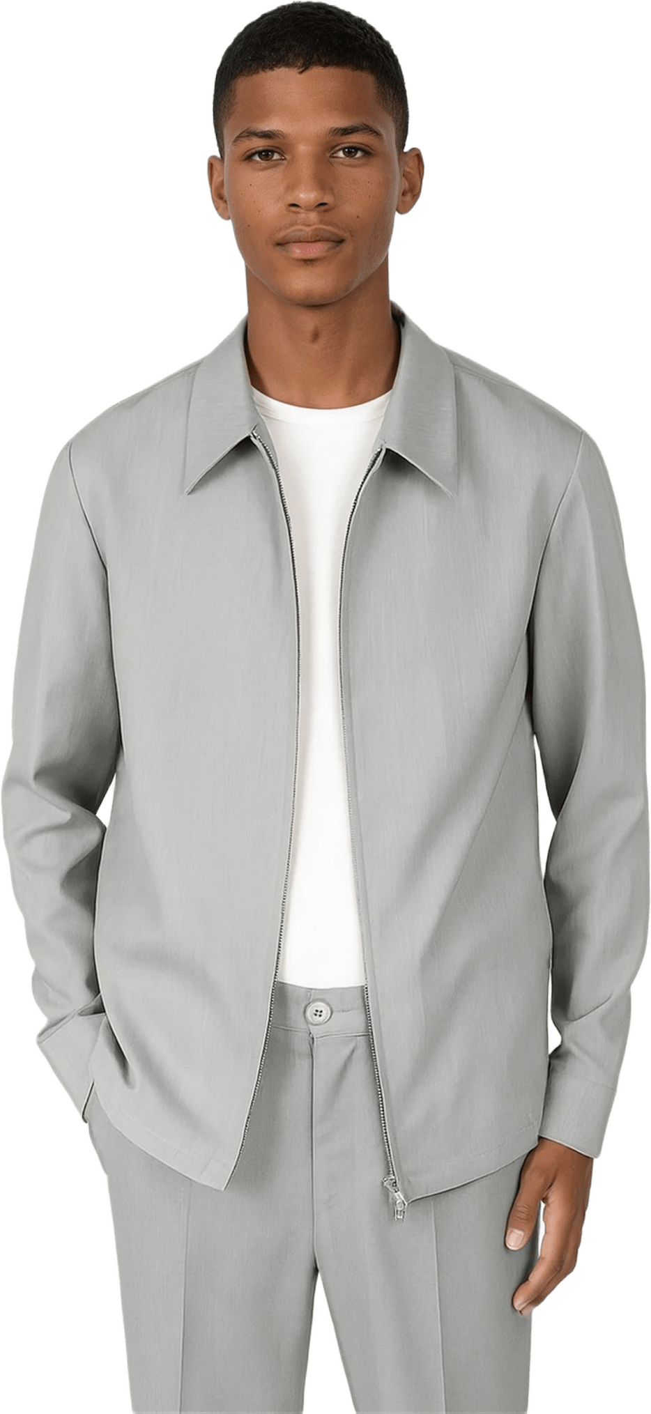 Evander Suit Zip Overshirt, från Ciszere, i färgen grey.