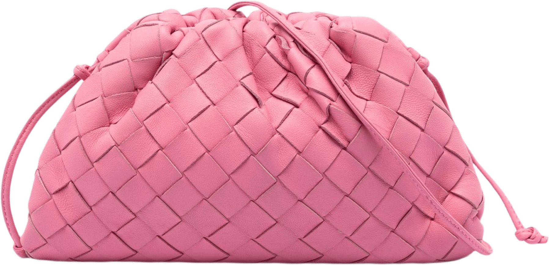 Bottega Veneta Nappa Intrecciato The Mini Pouch Crossbody, från Luxclusif, i färgen pink.