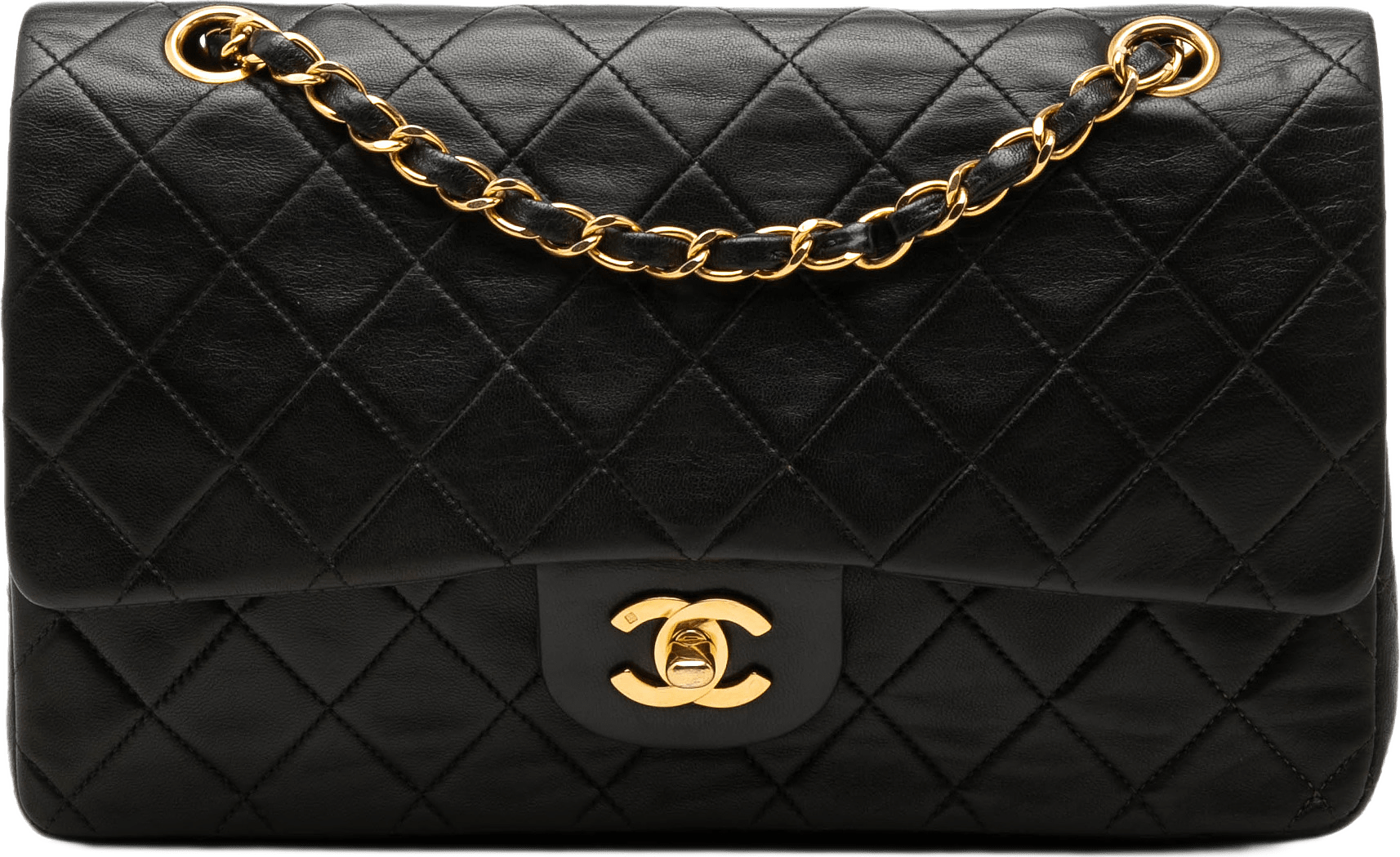 Chanel Medium Classic Lambskin Double Flap, från Luxclusif, i färgen svart.
