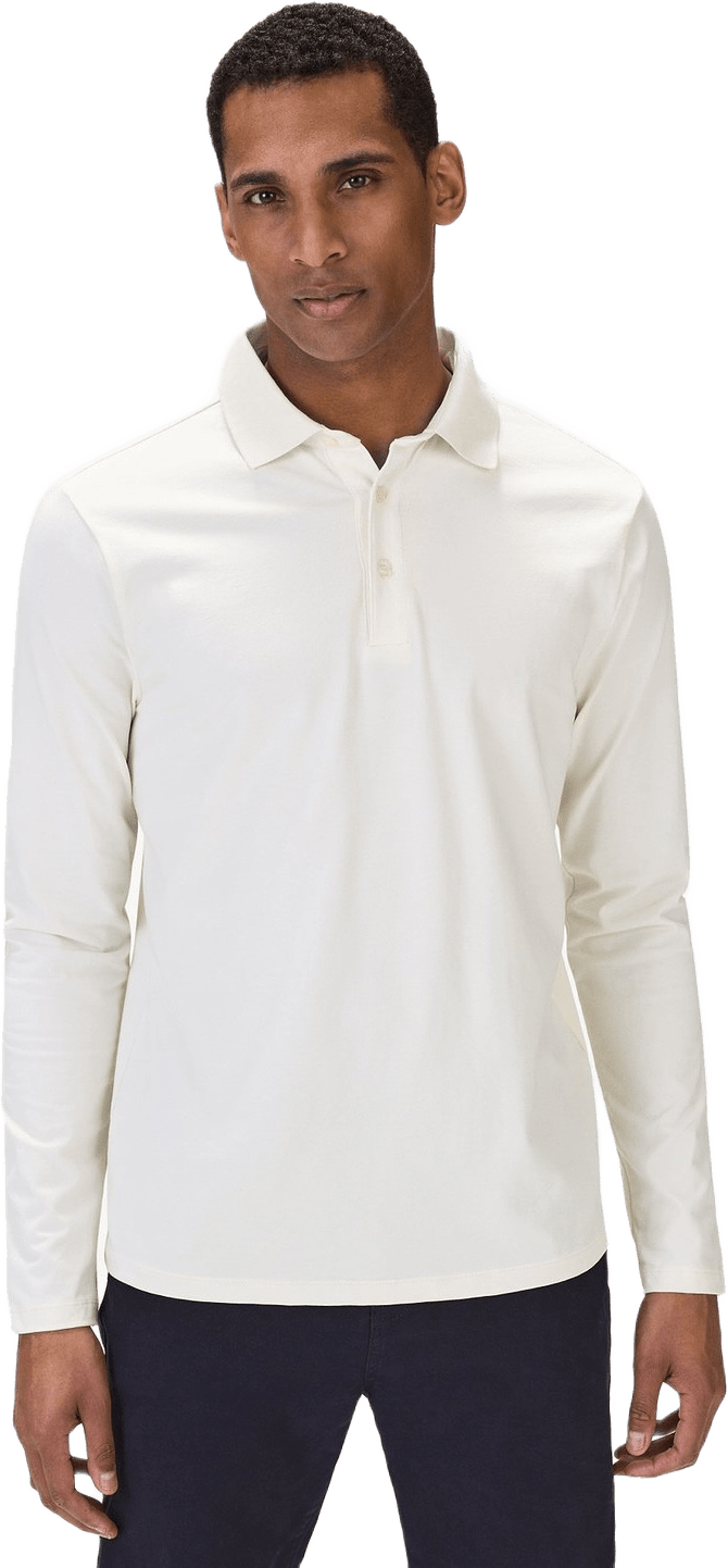 Cotton Fitted Stretch L/s Polo Shirt Jersey