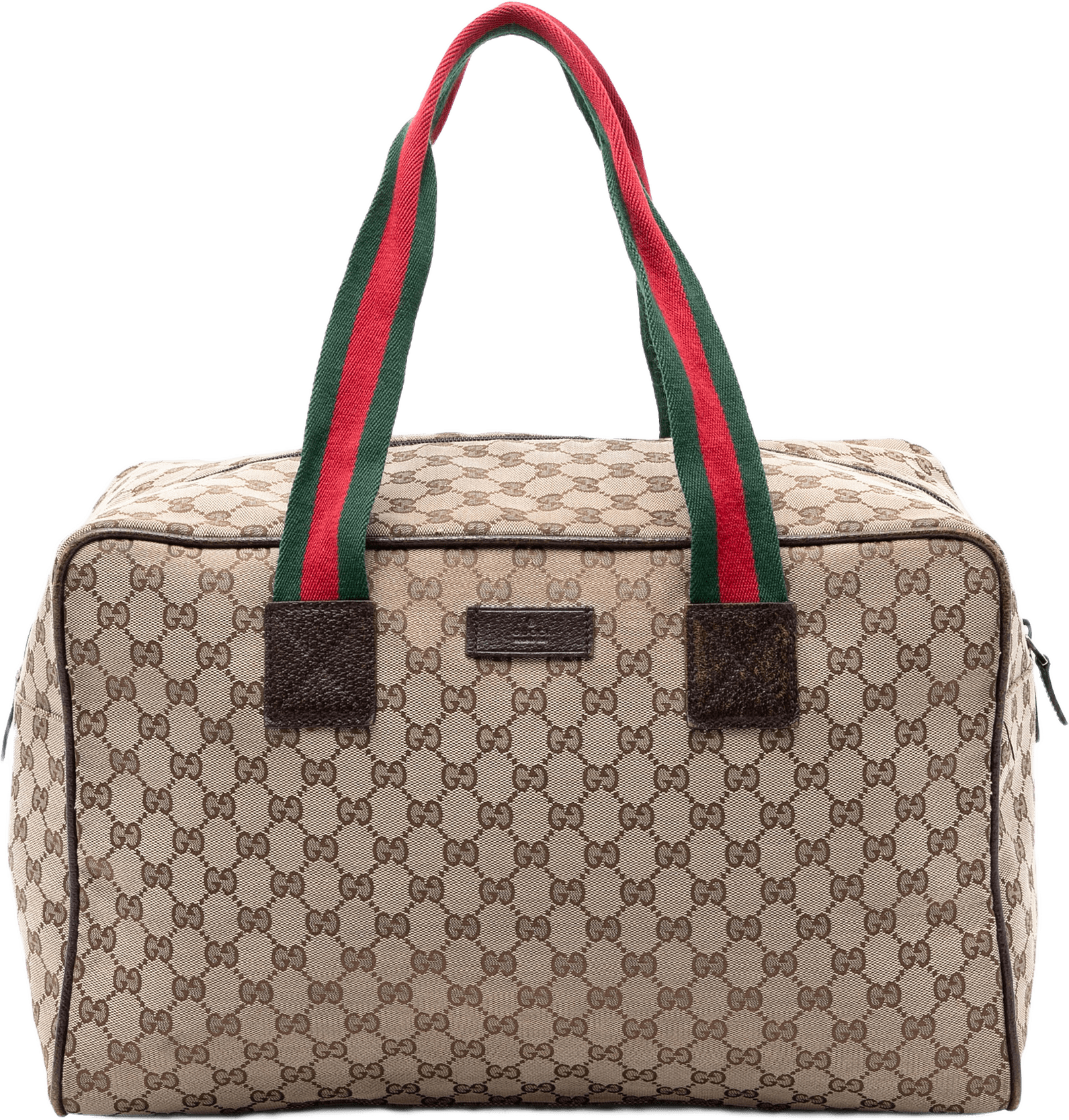 Gucci Gg Canvas Web Duffle Bag, från Luxclusif, i färgen beige.