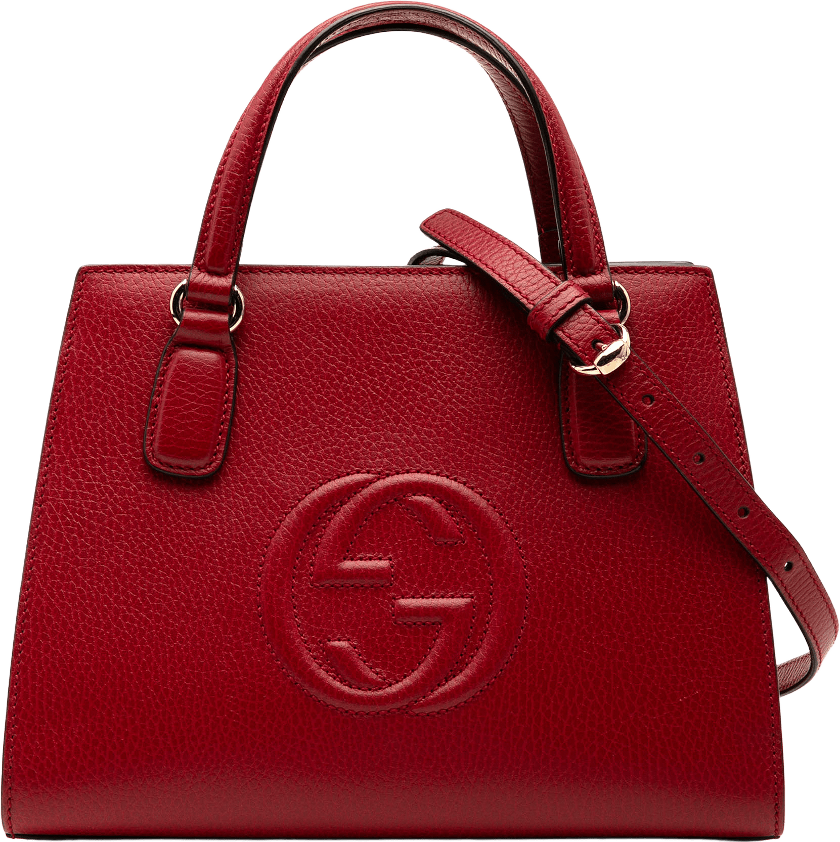 Gucci Medium Dollar Calf Soho Top Handle Convertible Tote, från Luxclusif, i färgen red.