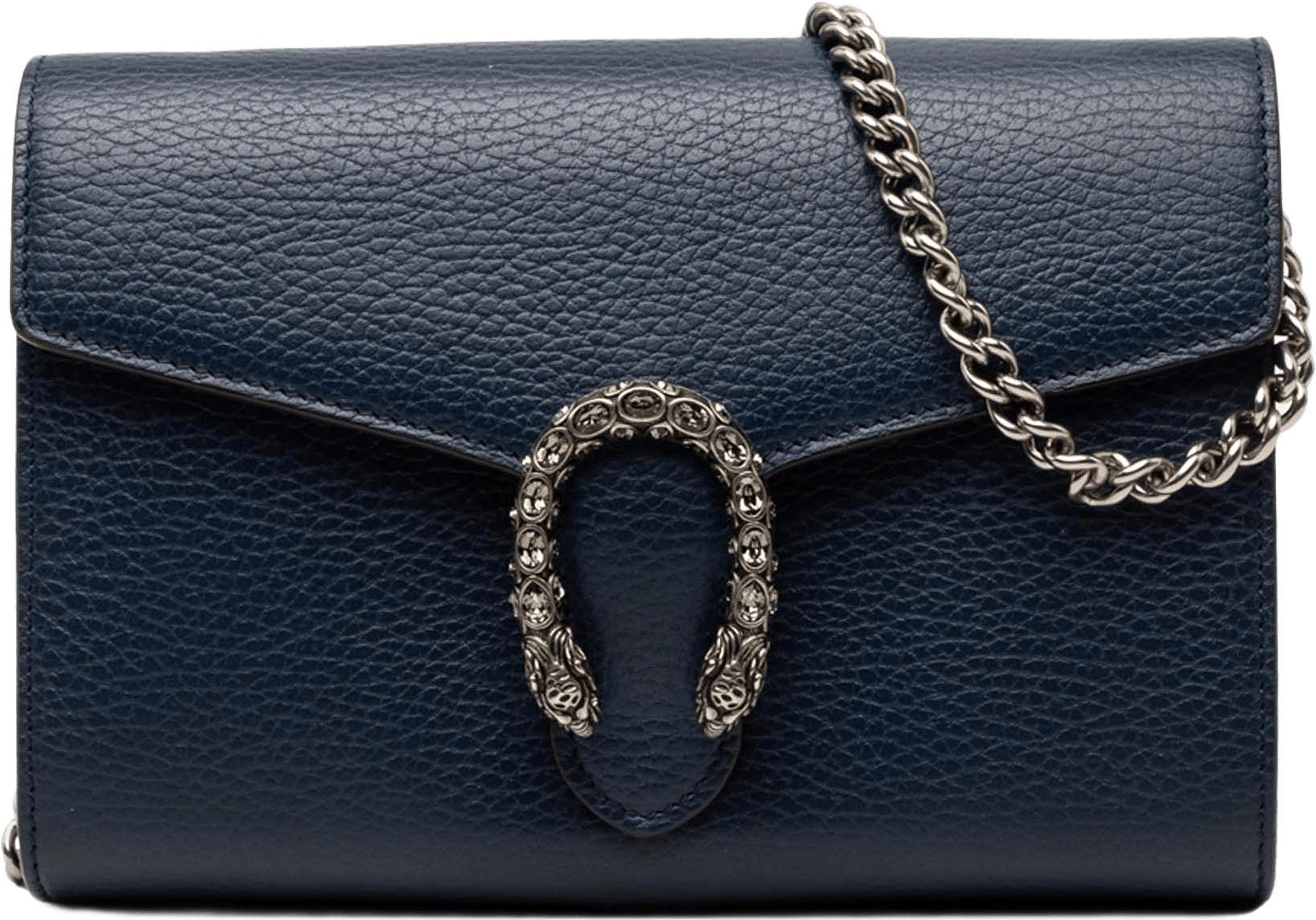 Gucci Calfskin Dionysus Wallet On Chain, från Luxclusif, i färgen blå.