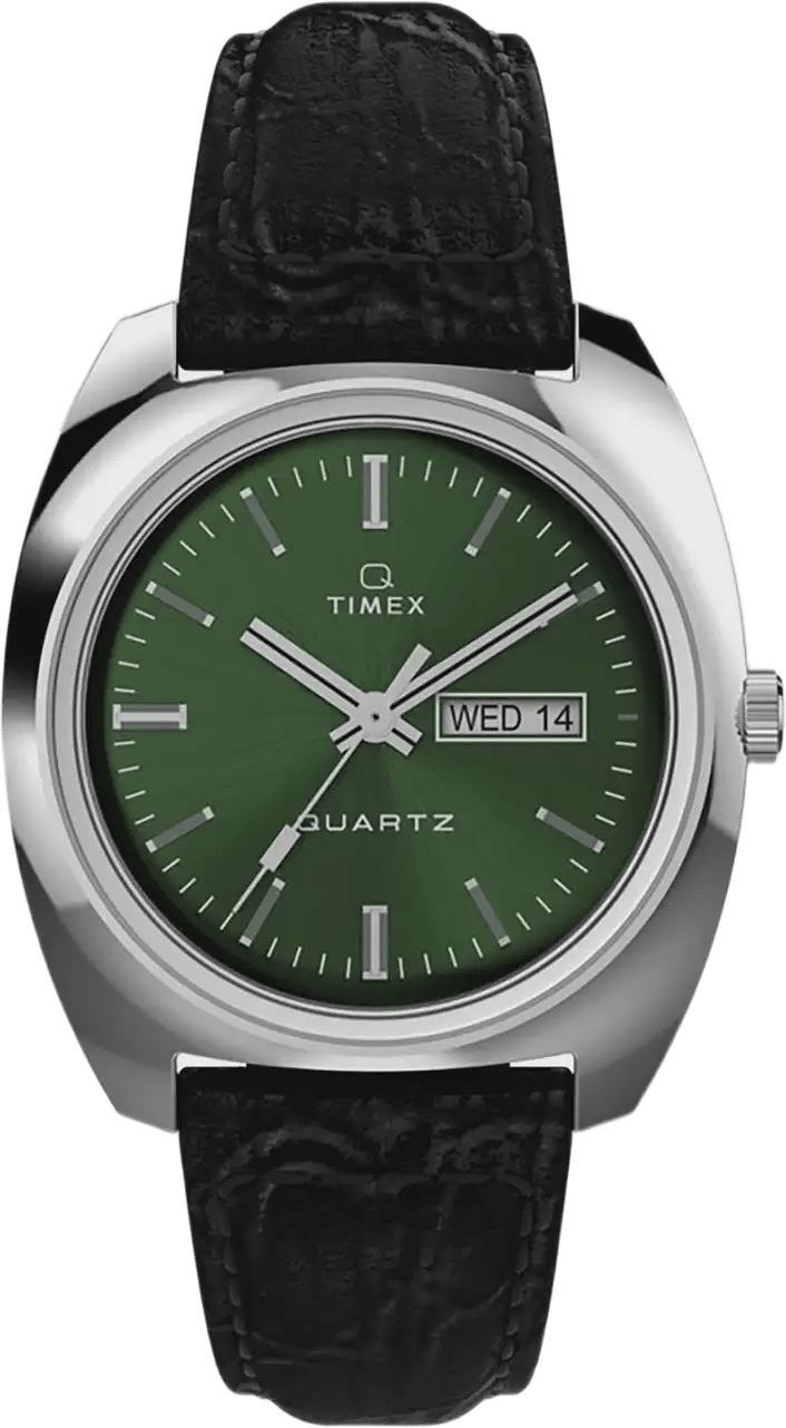 Timex Q Timex 1978 Herrklocka Grn/stl, Lderrem - Tw2w44700, från Timex, i färgen 1.