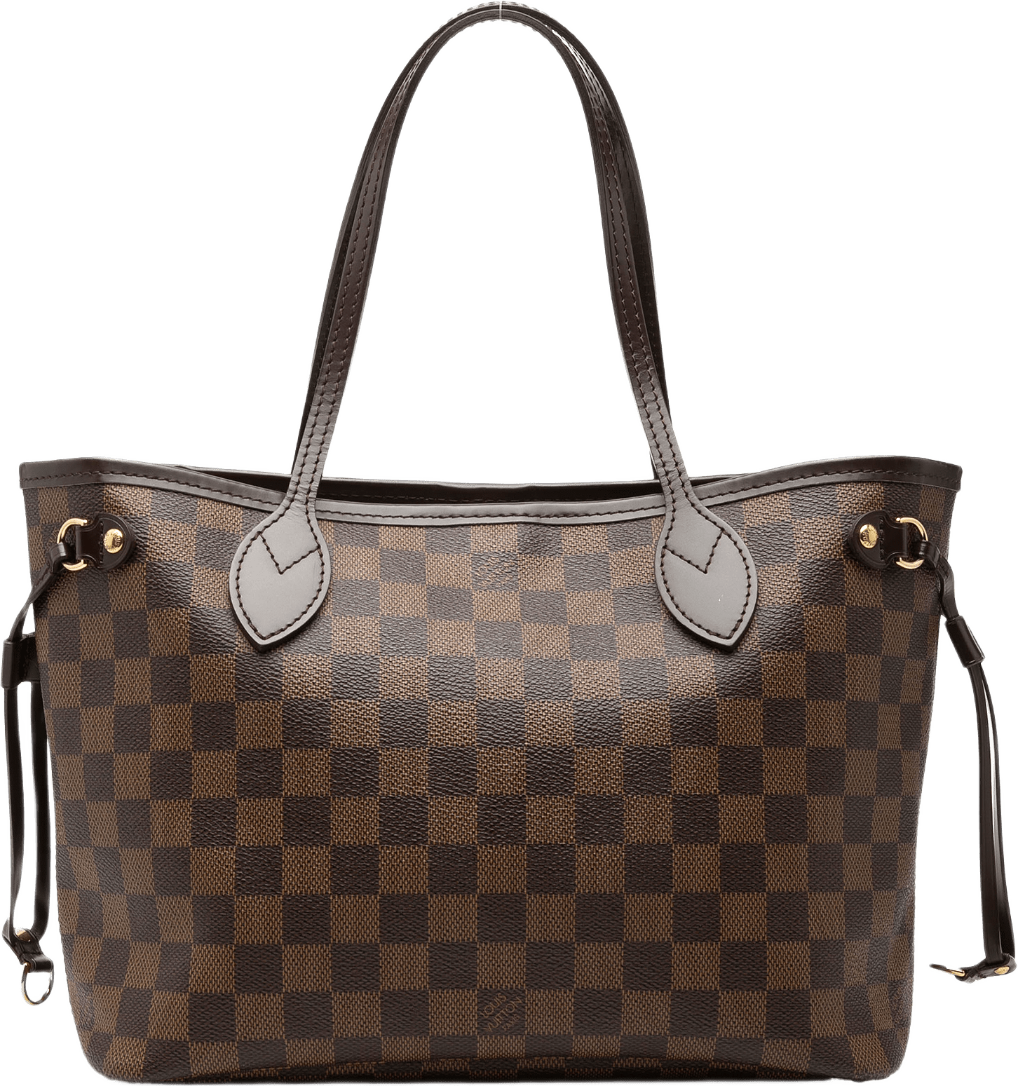 Louis Vuitton Damier Ebene Neverfull Pm, från Luxclusif, i färgen brun.
