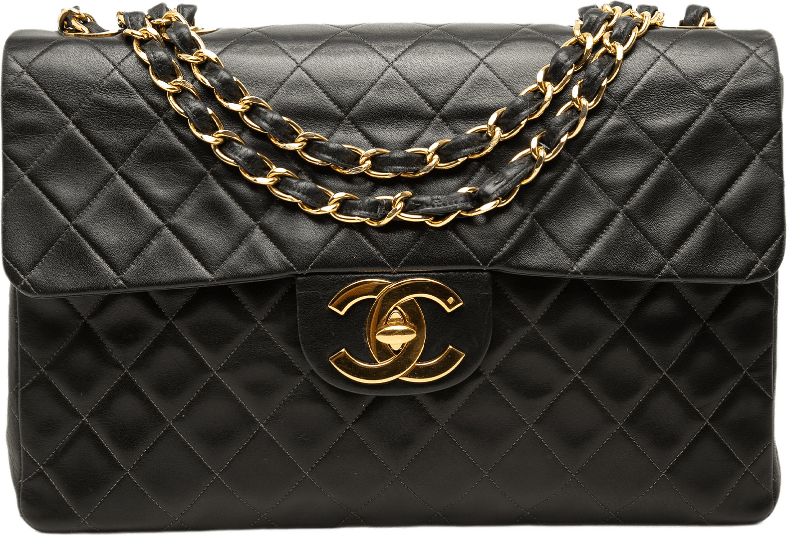 Chanel Maxi Xl Classic Lambskin Single Flap, från Luxclusif, i färgen svart.