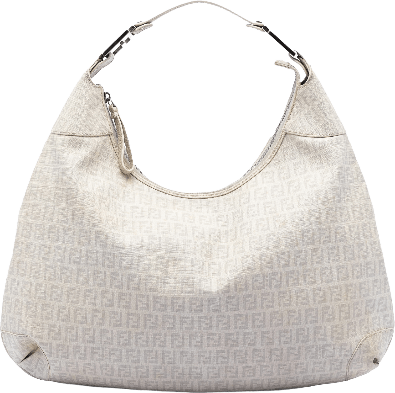 Fendi Zucchino Spalmati Hobo, från Luxclusif, i färgen white.