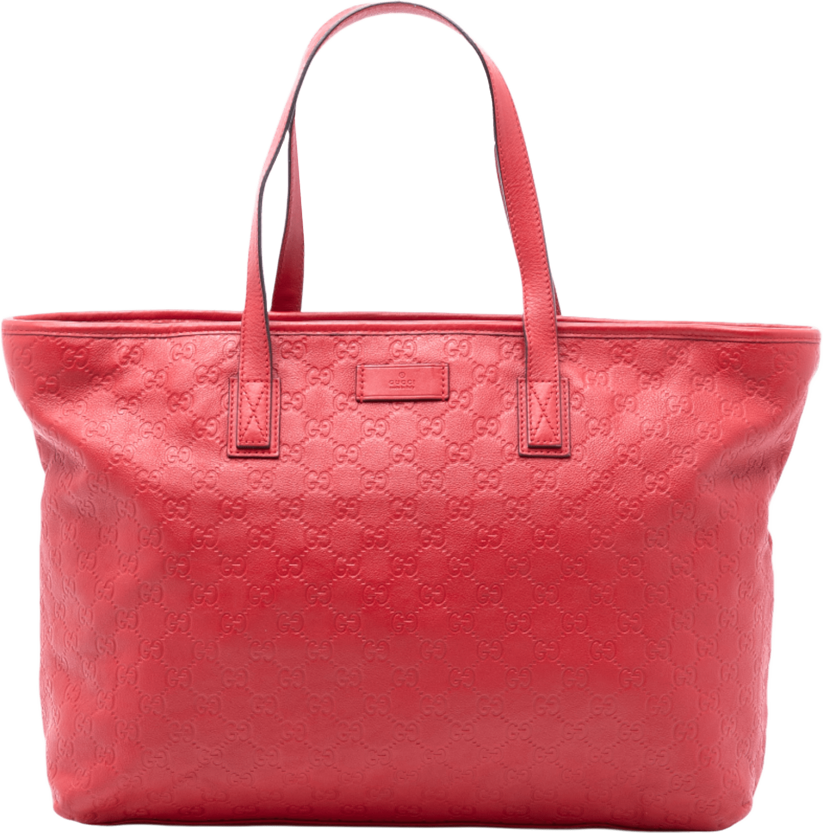 Gucci Large Guccissima Tote, från Luxclusif, i färgen red.