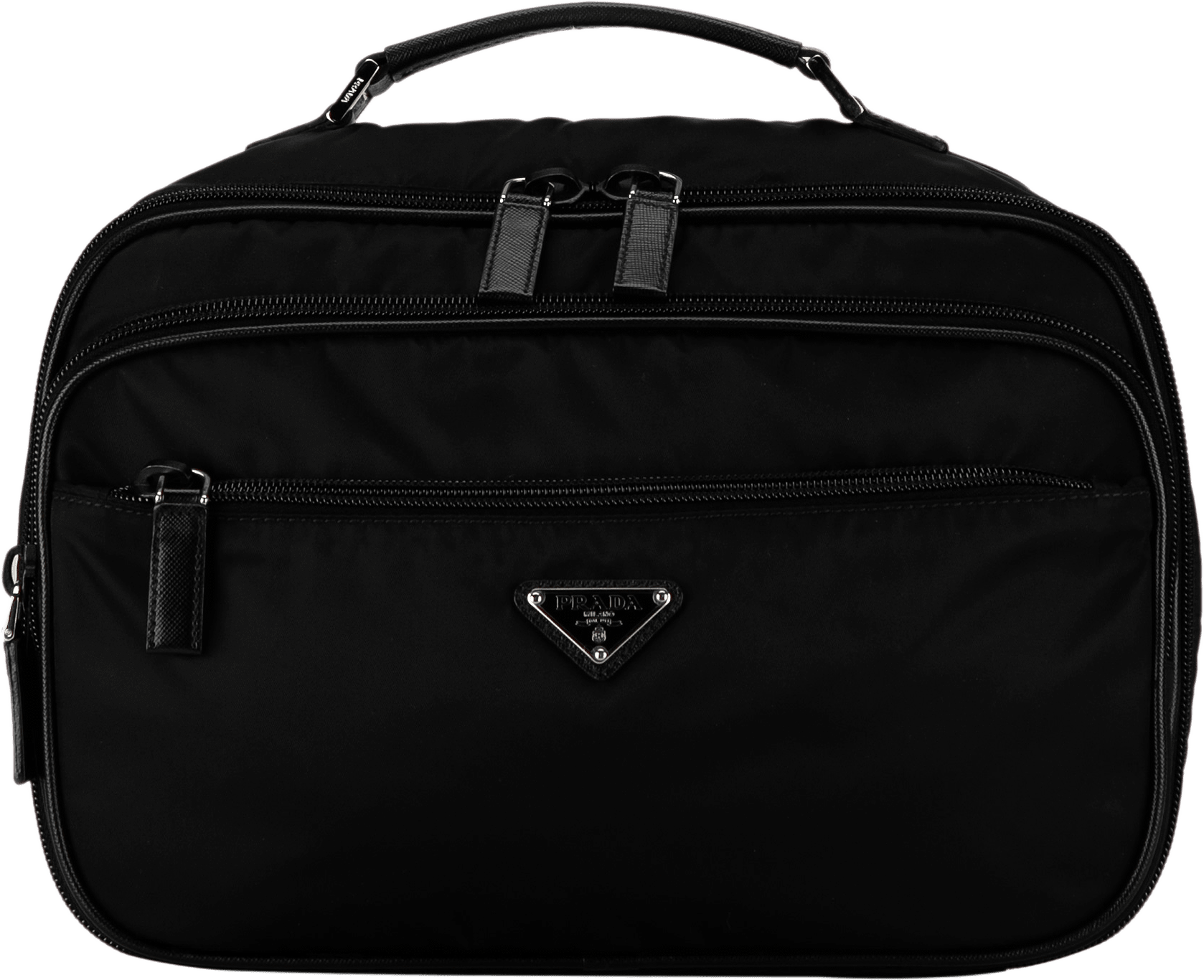 Prada Saffiano Trimmed Tessuto Vanity Bag