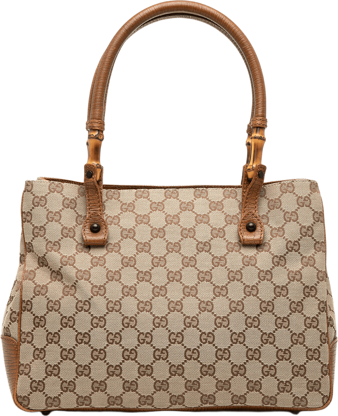 Gucci Gg Canvas Bamboo Tote, från Luxclusif, i färgen beige.