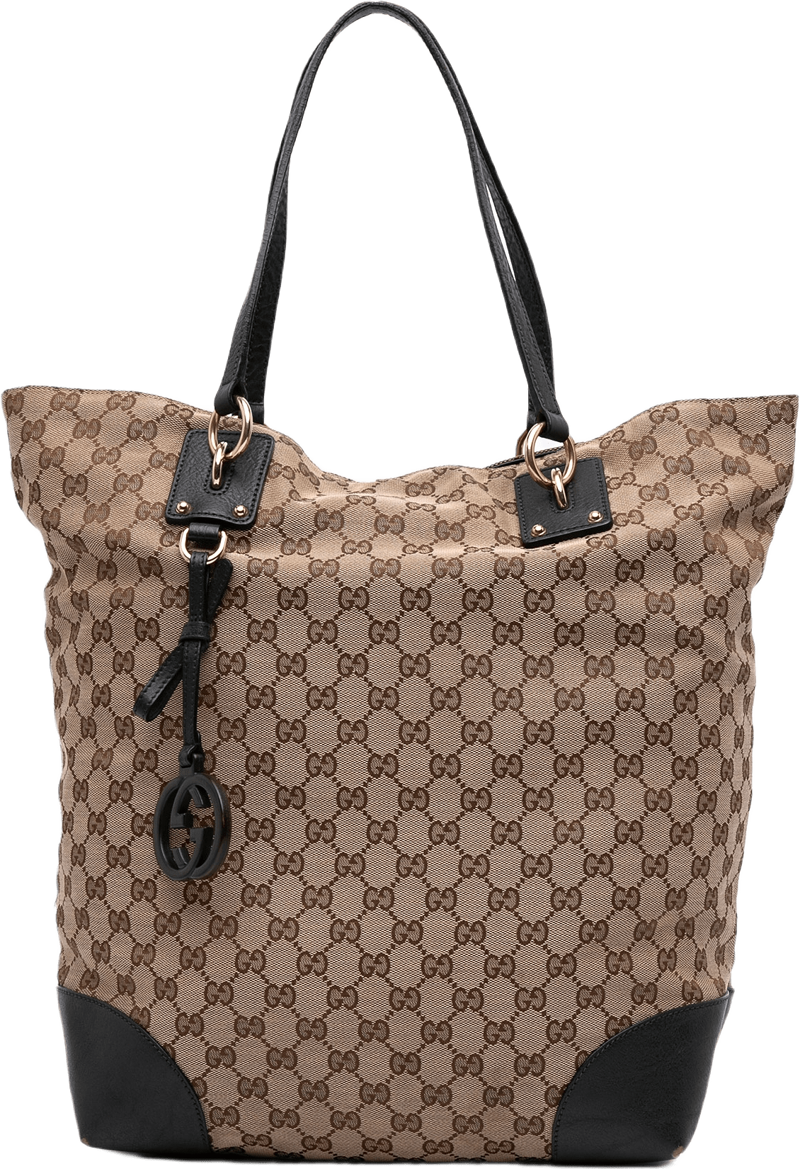 Gucci Large Gg Canvas Gg Charm Tote