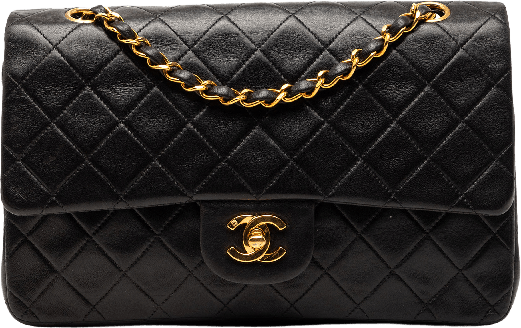 Chanel Medium Classic Lambskin Double Flap, från Luxclusif, i färgen black.