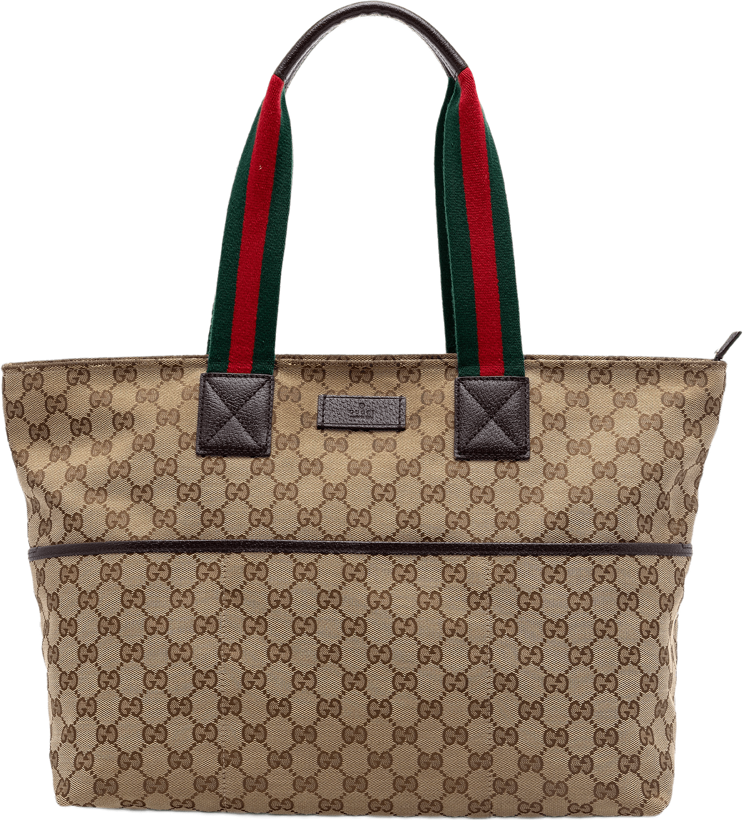 Gucci Gg Canvas Web Tote, från Luxclusif, i färgen beige.