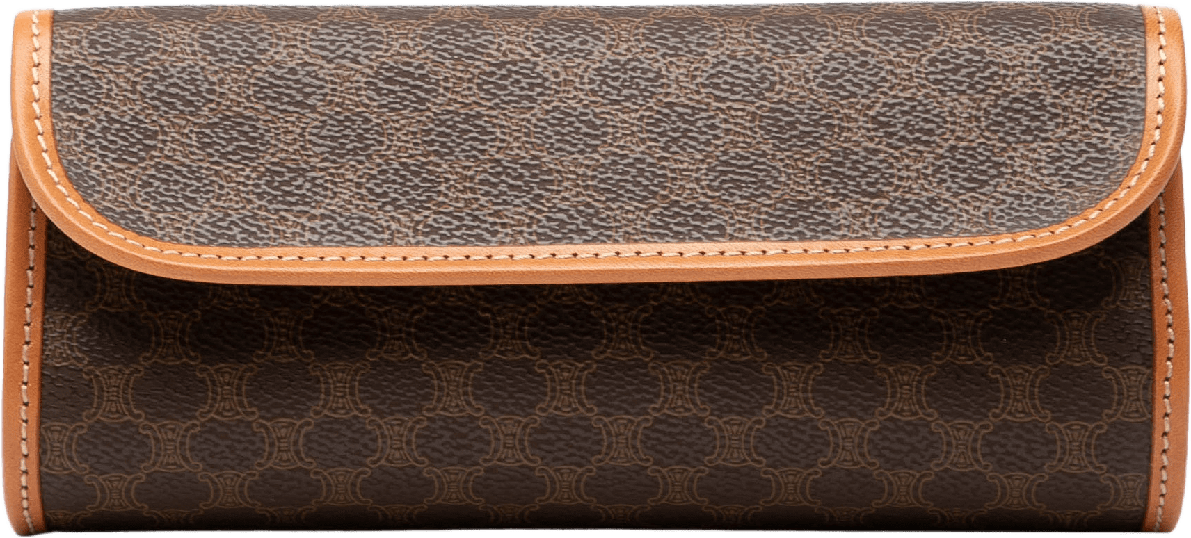 Celine Macadam Coated Canvas Clutch, från Luxclusif, i färgen brown.