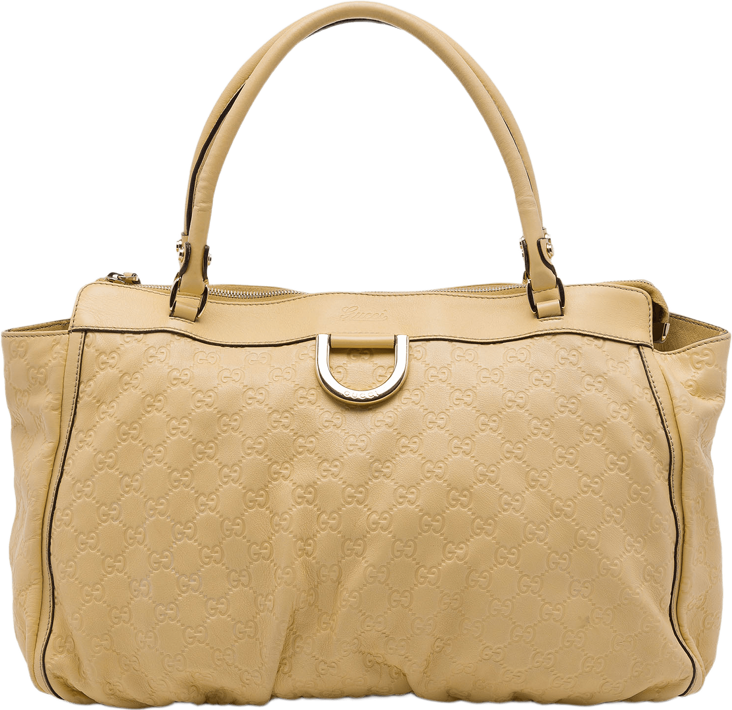 Gucci Guccissima Abbey D Ring Tote, från Luxclusif, i färgen gul.