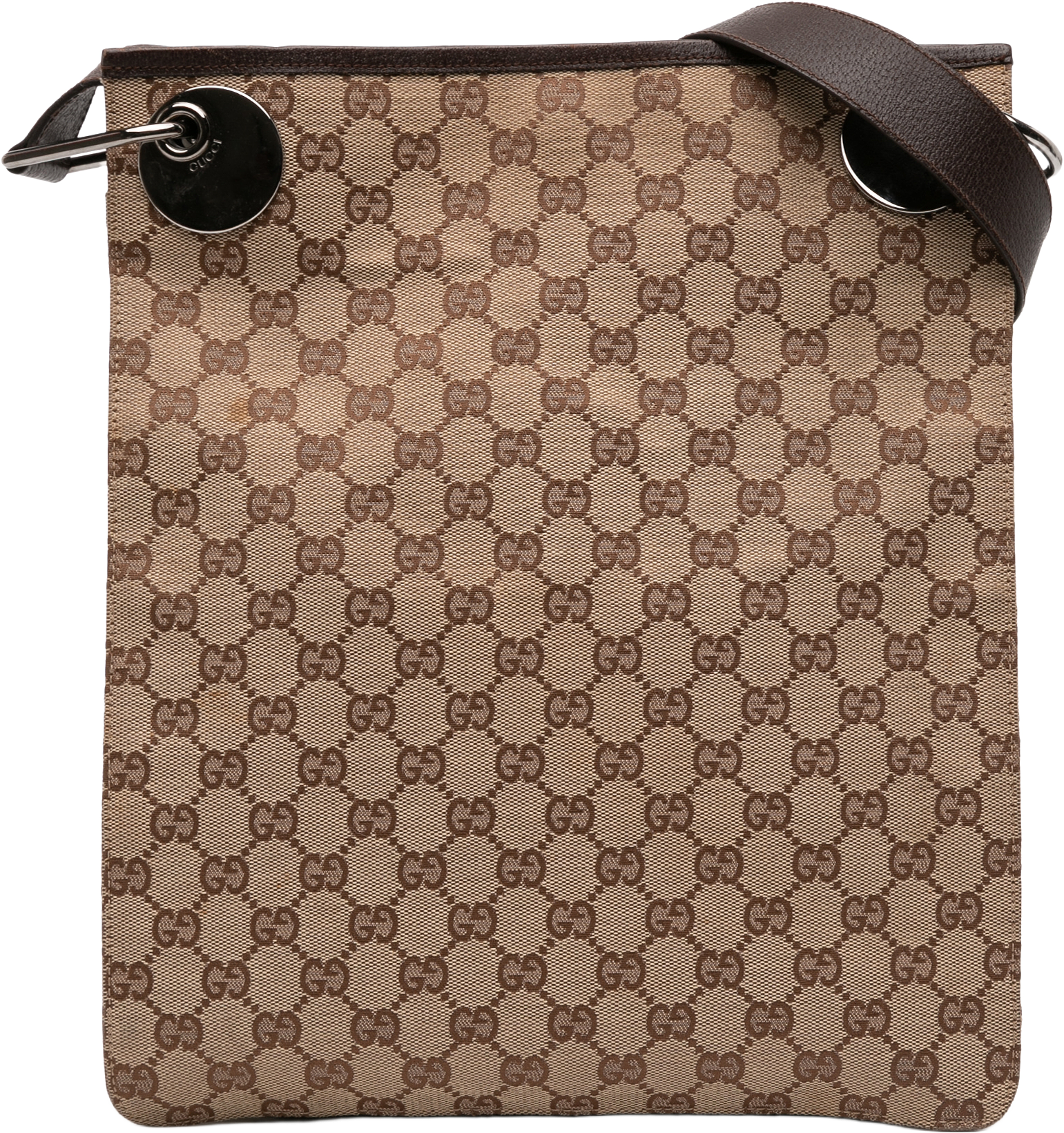 Gucci Gg Canvas Eclipse Crossbody, från Luxclusif, i färgen beige.