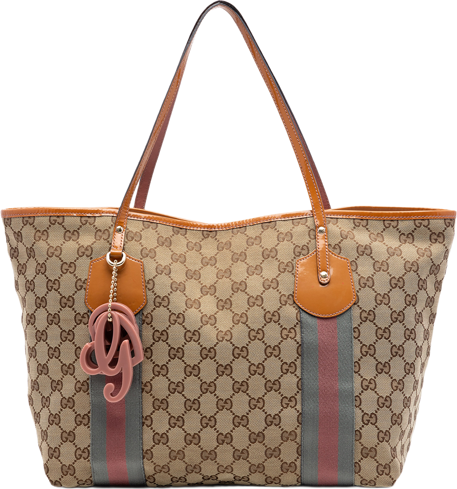 Gucci Gg Canvas Web Jolie Tote, från Luxclusif, i färgen beige.