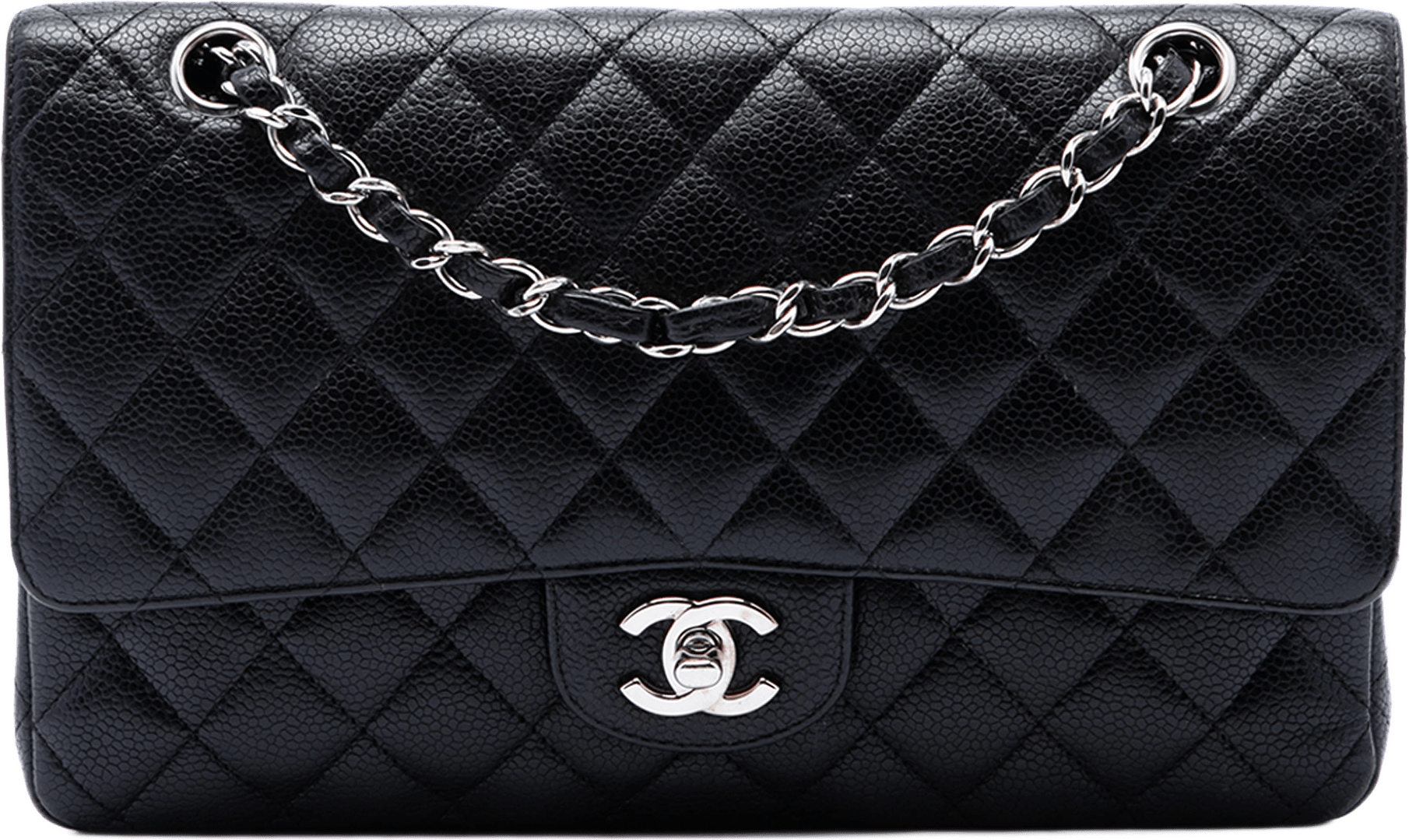 Chanel Medium Classic Caviar Double Flap, från Luxclusif, i färgen svart.