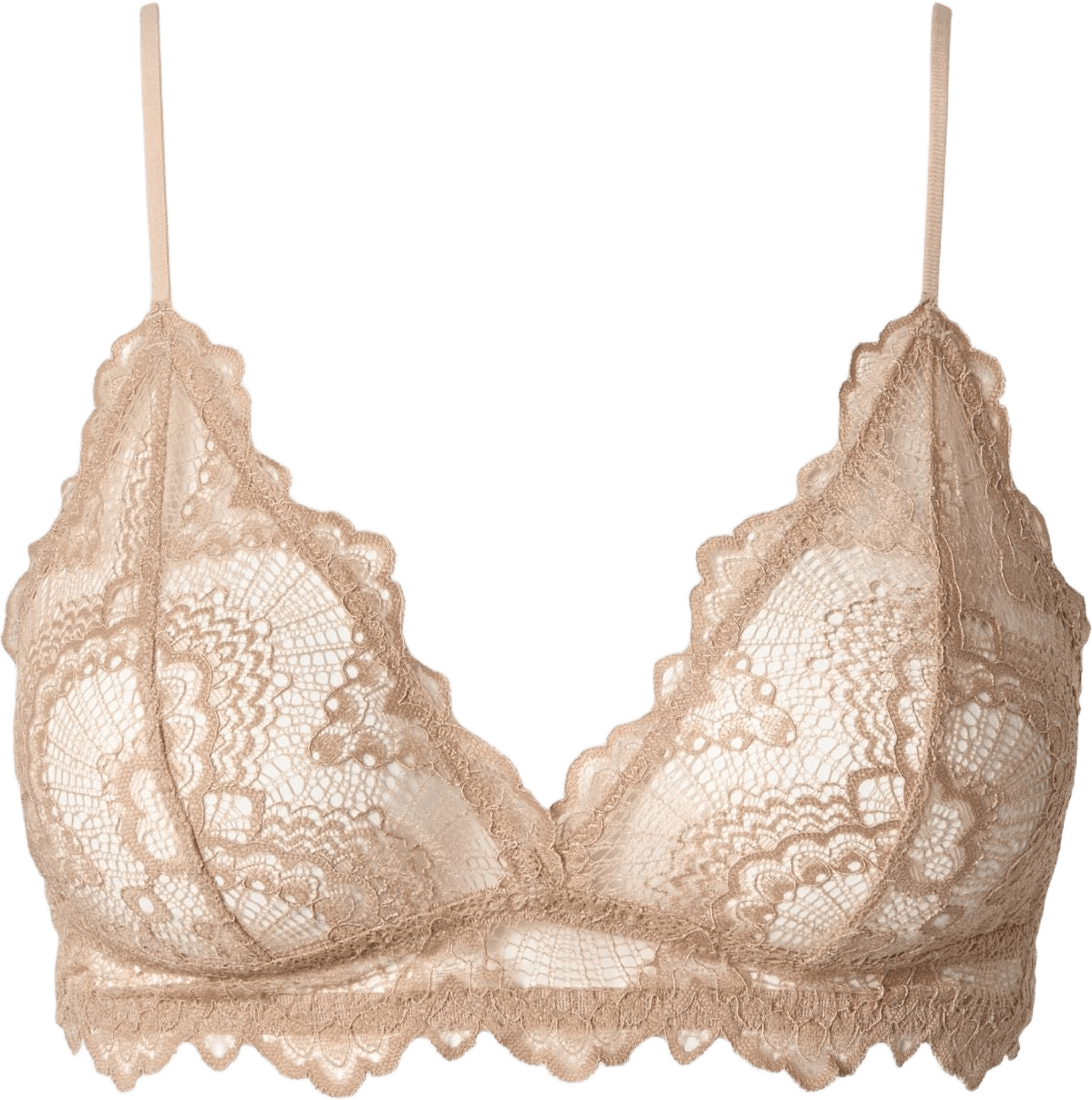 Lace Triangle Bralette, från Understatement, i färgen warm nude.