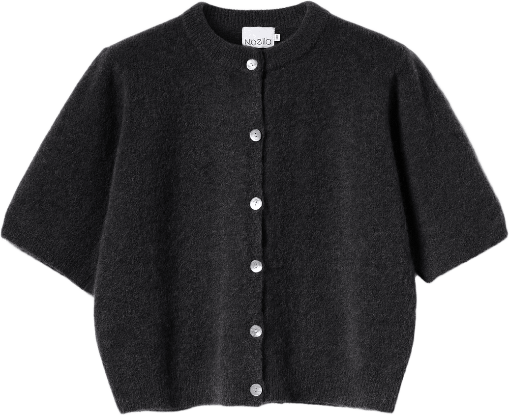 Kae Ss Knit Cardigan - Dark Grey, från Noella, i färgen dark grey.