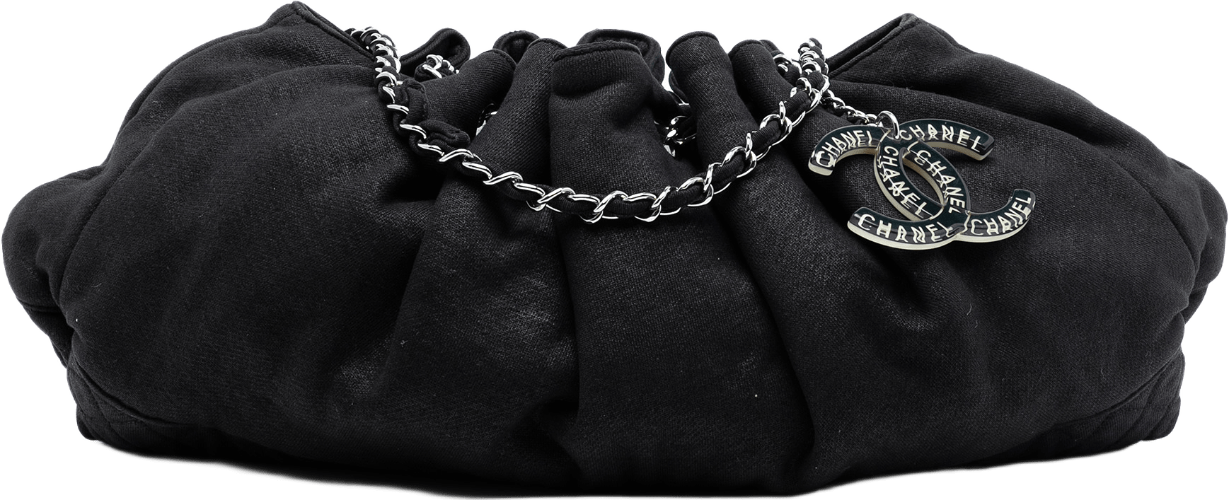 Chanel Jersey Melrose Cabas, från Luxclusif, i färgen black.