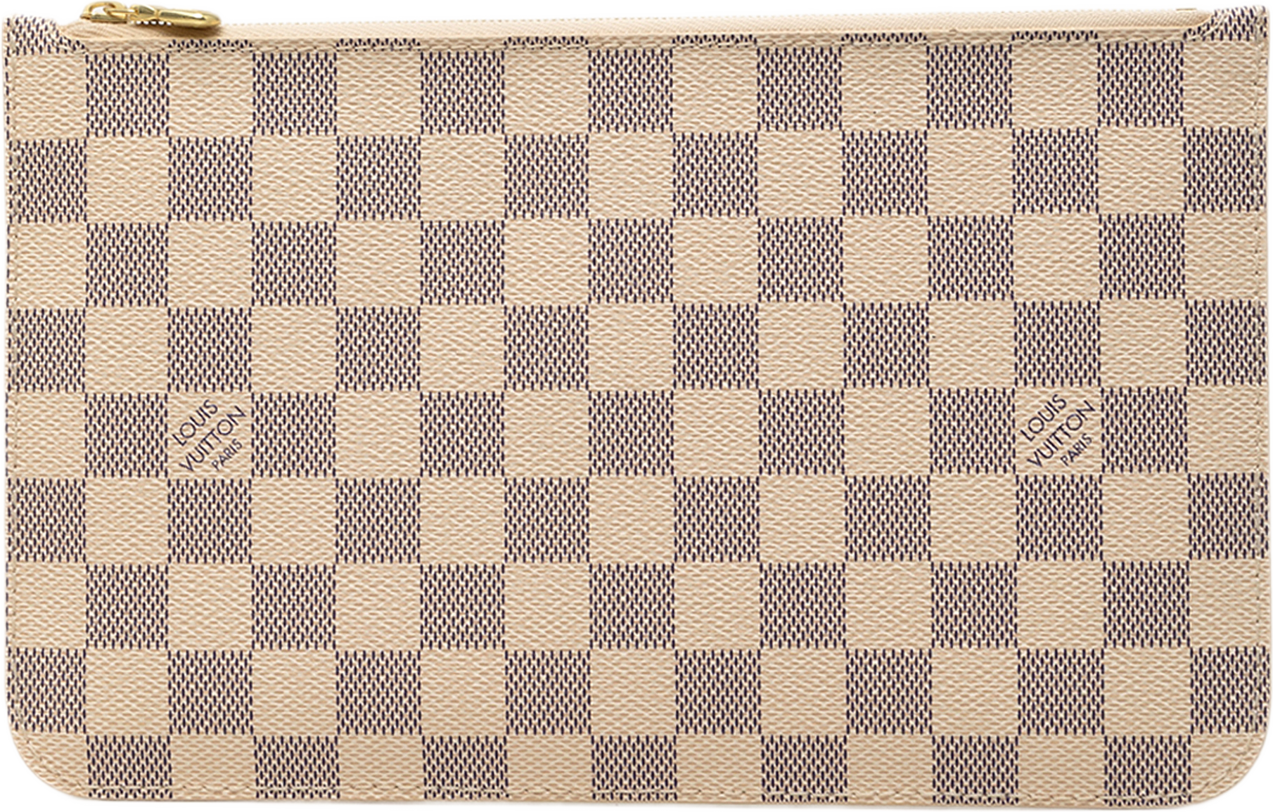 Louis Vuitton Damier Azur Neverfull Mm Pouch, från Luxclusif, i färgen white.
