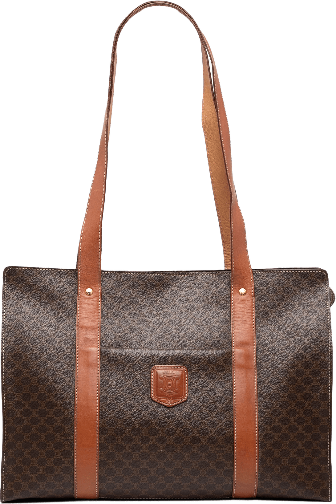 Celine Macadam Coated Canvas Tote, från Luxclusif, i färgen brown.