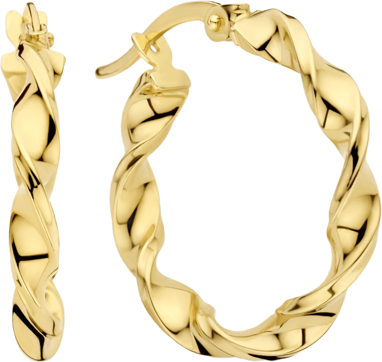 Rivoli 14 Karat Guld Creoler, från Isabel Bernard, i färgen guld.