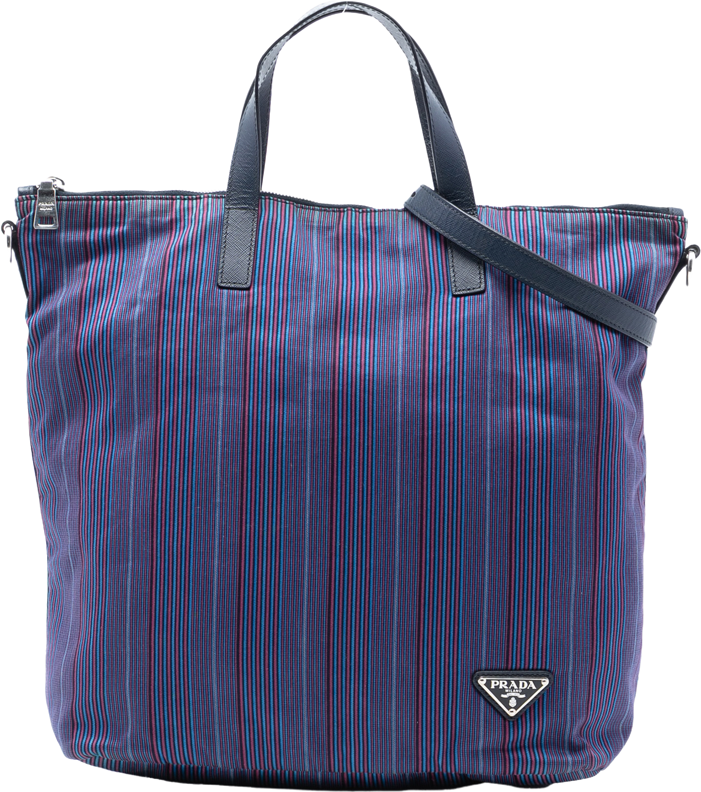 Prada Tessuto Stampato Satchel, från Luxclusif, i färgen blue.