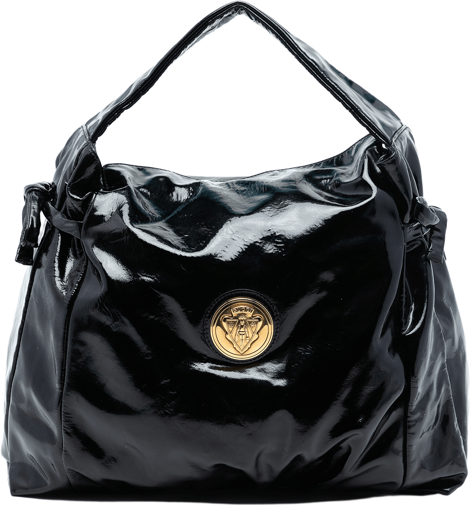 Gucci Patent Hysteria Tote, från Luxclusif, i färgen black.