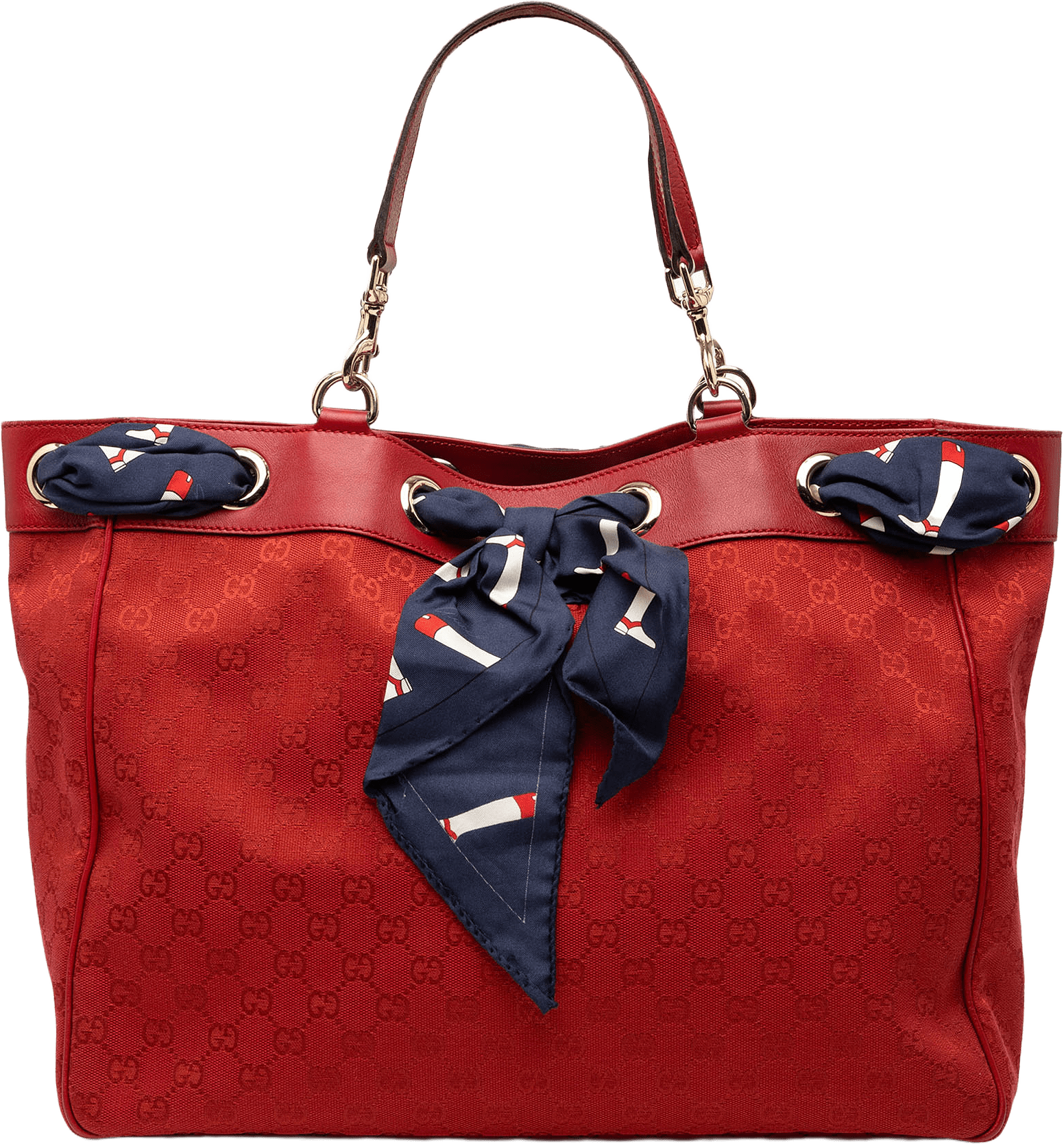 Gucci Large Gg Canvas Positano Tote, från Luxclusif, i färgen red.