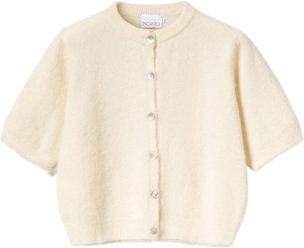 Kae Ss Knit Cardigan - Oyster, från Noella, i färgen oyster.