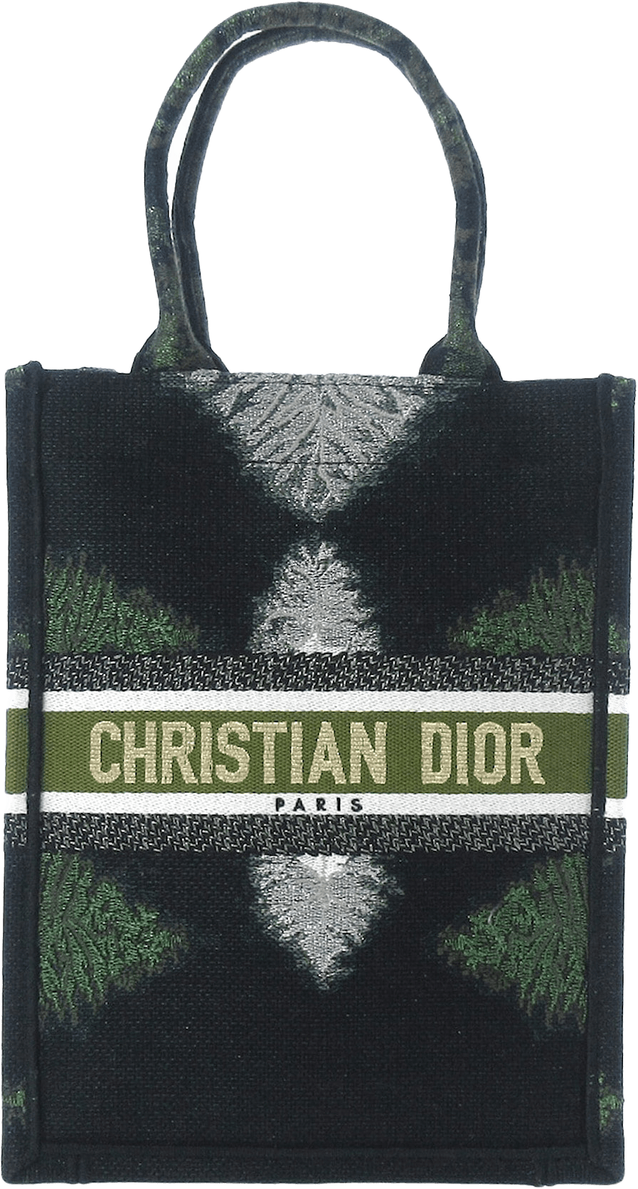 Dior Tie Dye Vertical Book Tote, från Luxclusif, i färgen dark green.