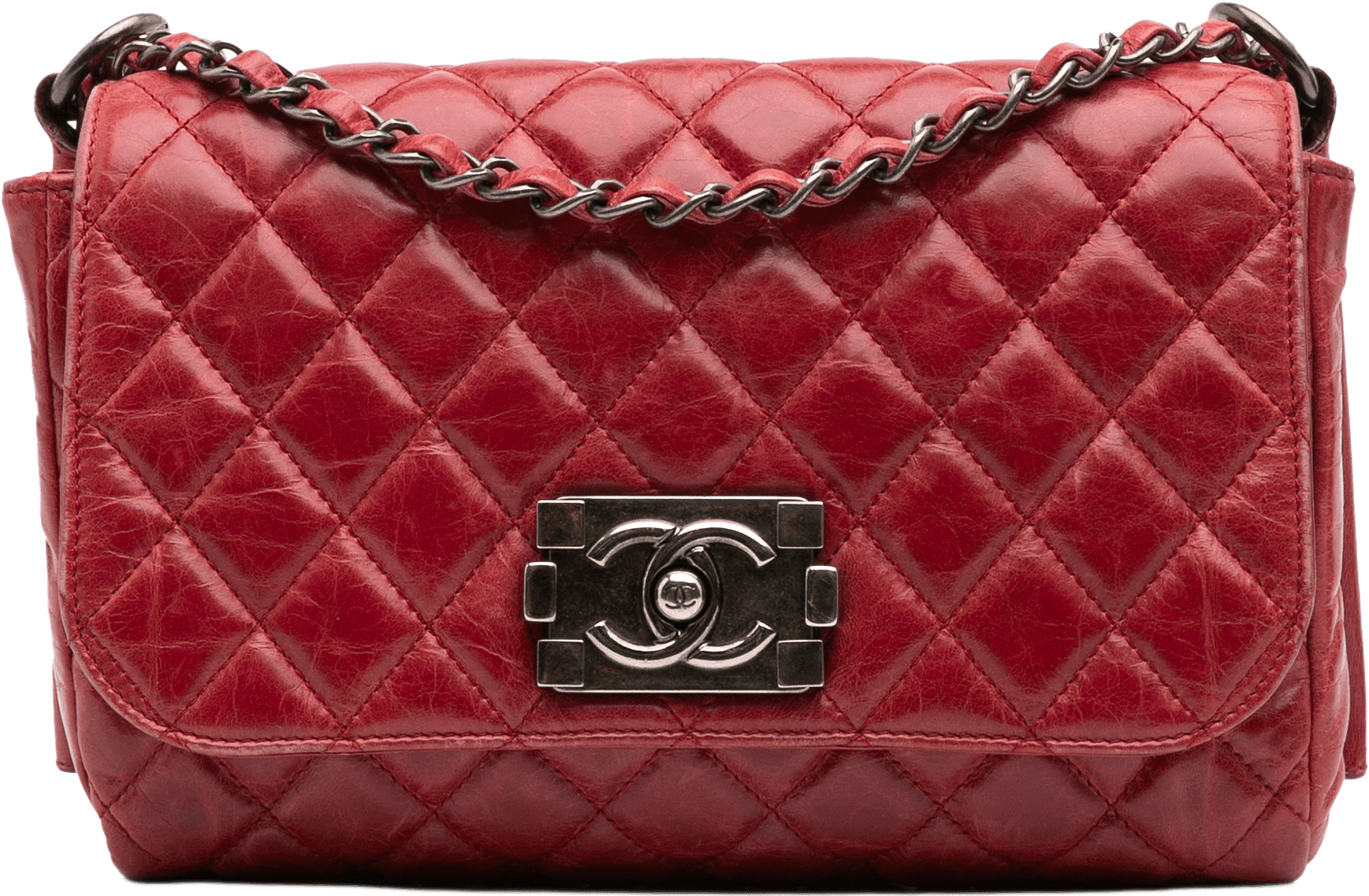 Chanel Quilted Glazed Calfskin Soft Boy Flap