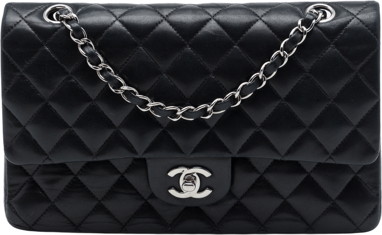 Chanel Medium Classic Lambskin Double Flap, från Luxclusif, i färgen svart.