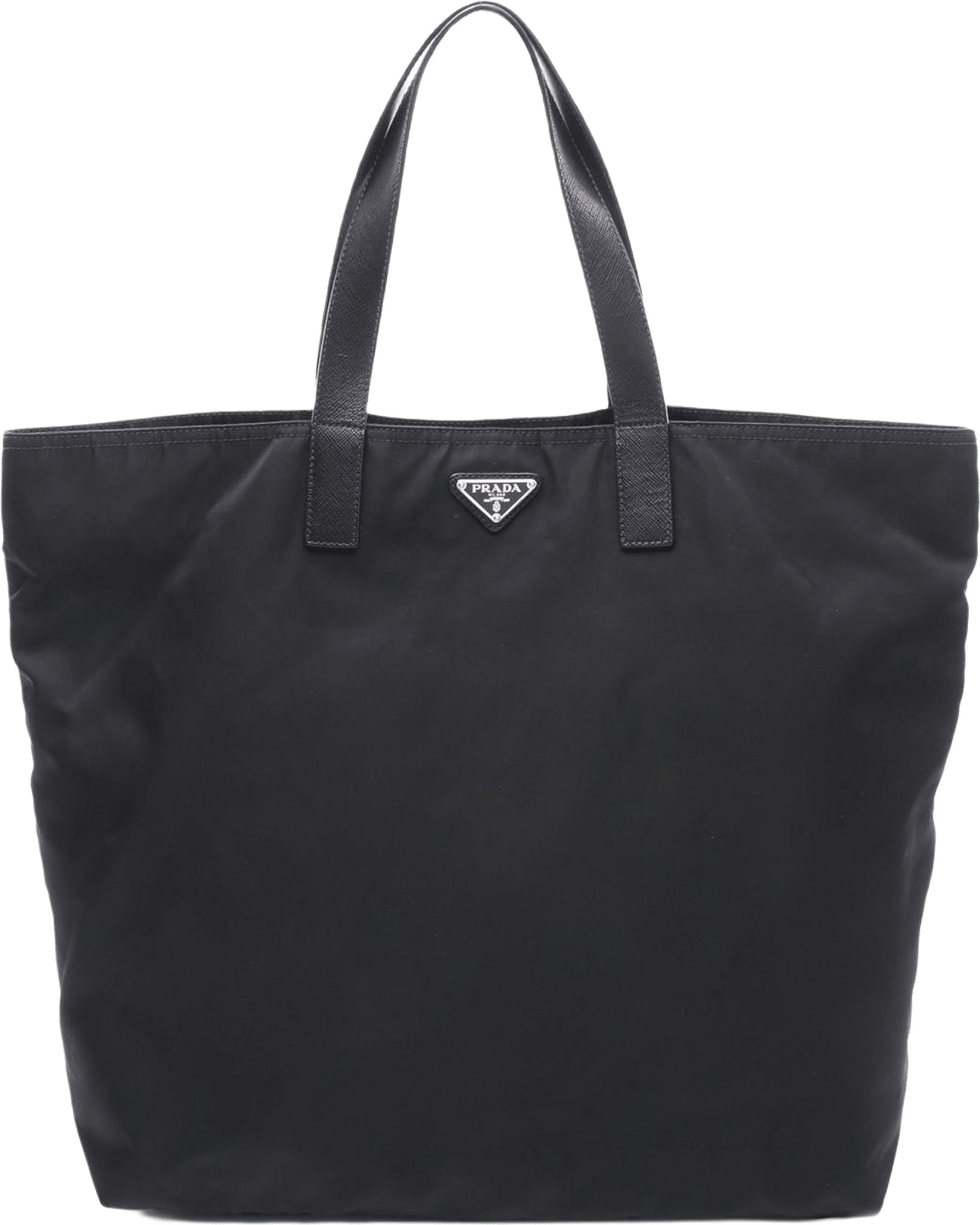 Prada Saffiano Trimmed Tessuto Tote, från Luxclusif, i färgen black.