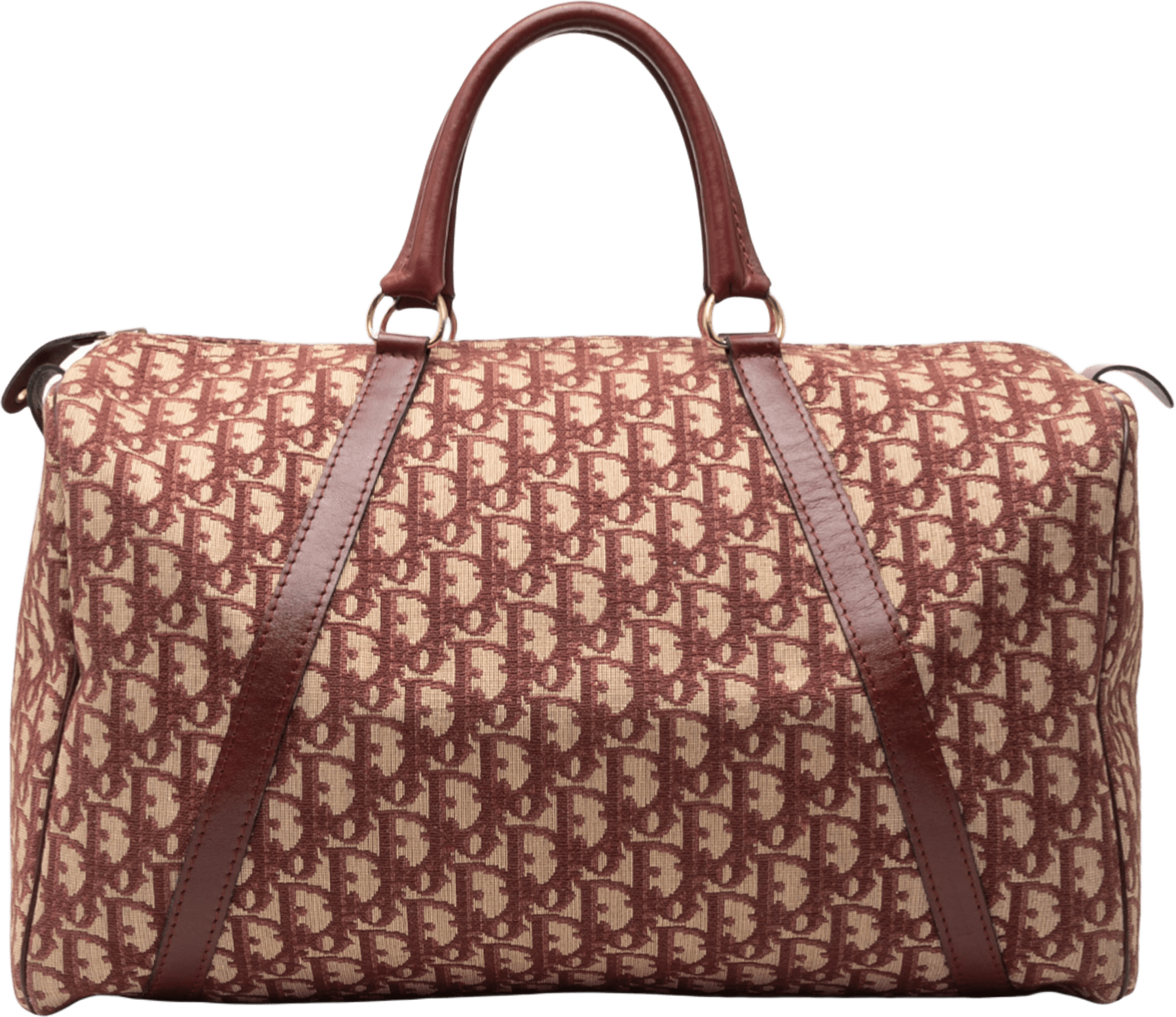 Dior Diorissimo Trotter Canvas Boston Bag, från Luxclusif, i färgen dark red.