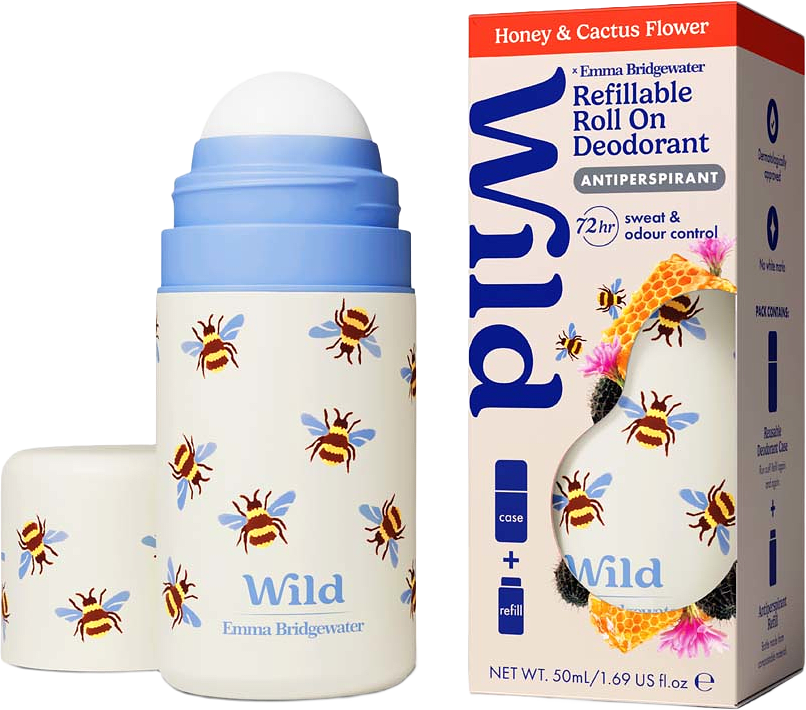 Antiperspirant Roll-on Bee Fodral Honung & Kaktusblomma Startpaket, från Wild.