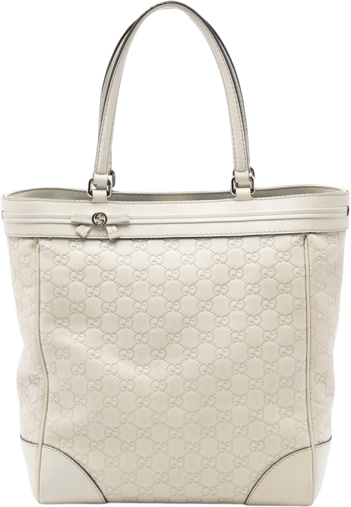 Gucci Guccissima Mayfair Tote, från Luxclusif, i färgen white.