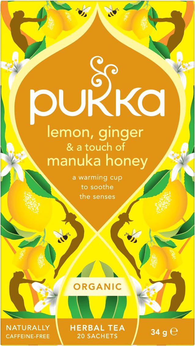 Örtte Lemon, Ginger & Manuka Honey, från Pukka.