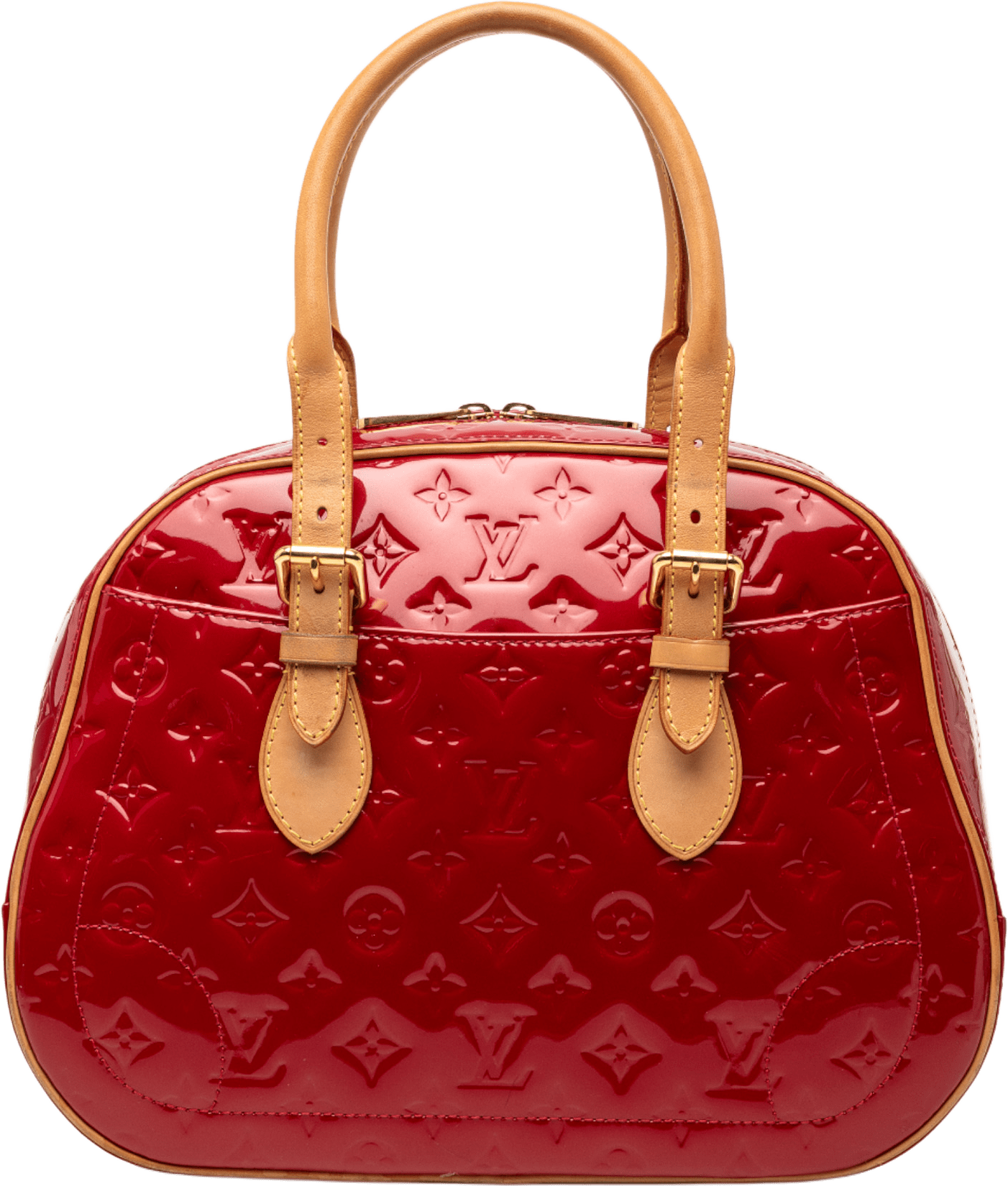 Louis Vuitton Monogram Vernis Summit Drive, från Luxclusif, i färgen red.