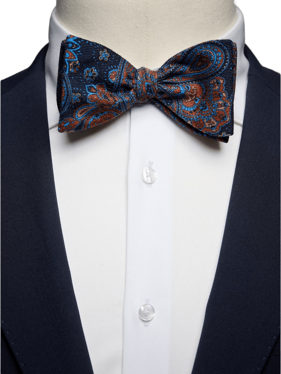 Bow Tie Wool Paisley, från John Henric, i färgen dark blue.
